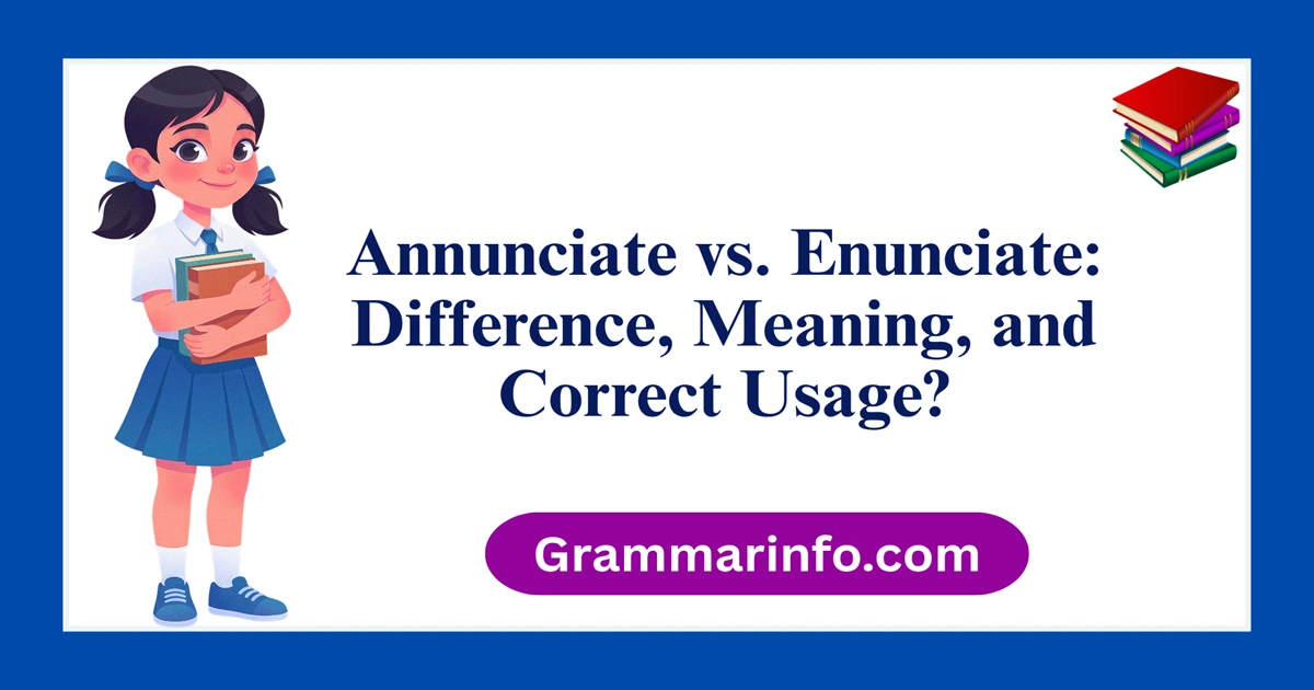Annunciate vs. Enunciate: Difference, Meaning, and Correct Usage?